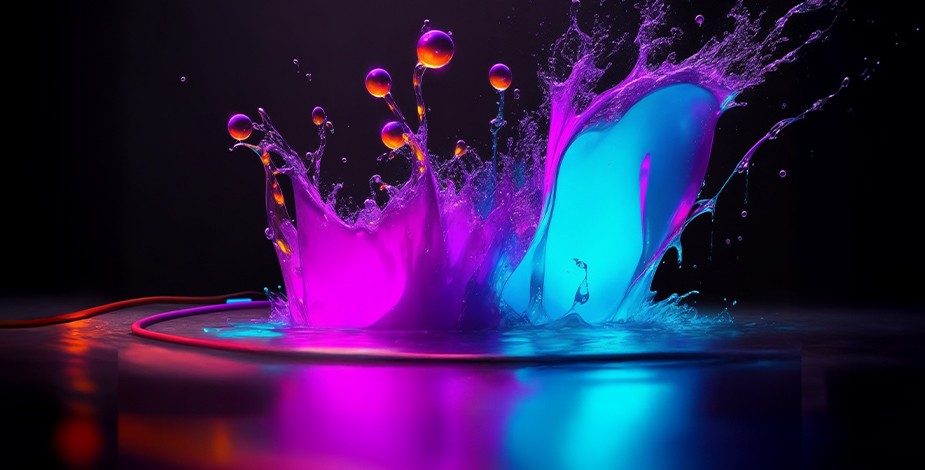 AI 霓虹水花